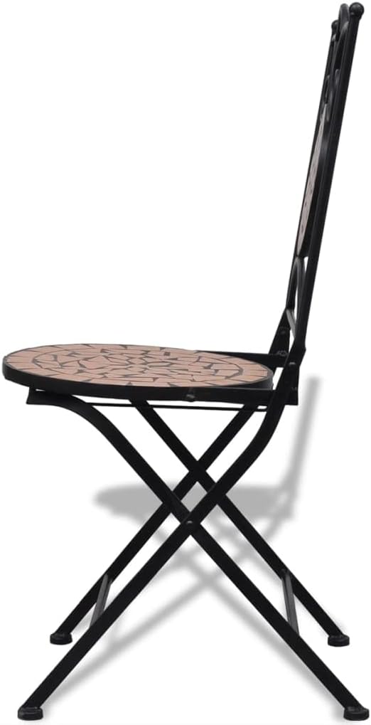 homiuse 37x44x89 cm Bistrostühle 2 STK. Klappbar Keramik Terrakotta Esszimmerstuhl Klappstuhl Garten