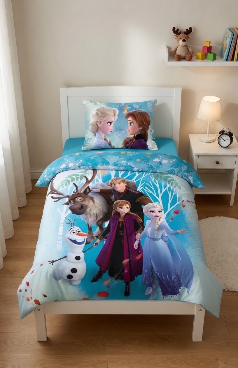 Bettwäsche für Babys, 100% Baumwolle, Elsa & Anna, Bettbezug 100 x 135 cm + Kissenbezug