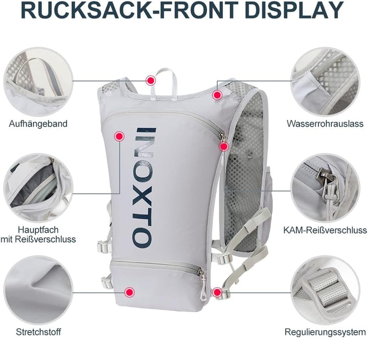 INOXTO Sport Wasserbeutel Weste Mit 1.5l Trinkblasen Running Weste Rucksack FüR Outdoor Wandern Trai