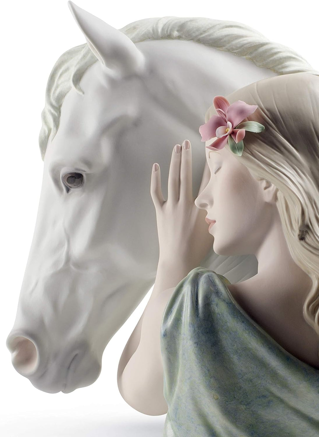 LLADRÓ Frauen-Figur Mein Edler Freund. Limitierte Auflage. Pferd. Porzellan.