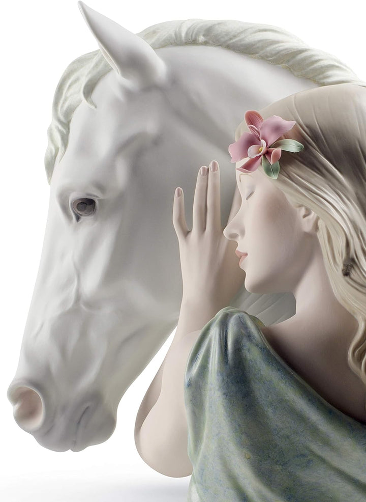 LLADRÓ Frauen-Figur Mein Edler Freund. Limitierte Auflage. Pferd. Porzellan.
