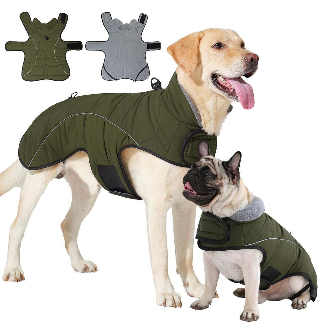 HEYWEAN Mantel Hund Wasserdicht Hundemantel Warm Winter Hundejacke Fleece Hunde Pullover Wintermante