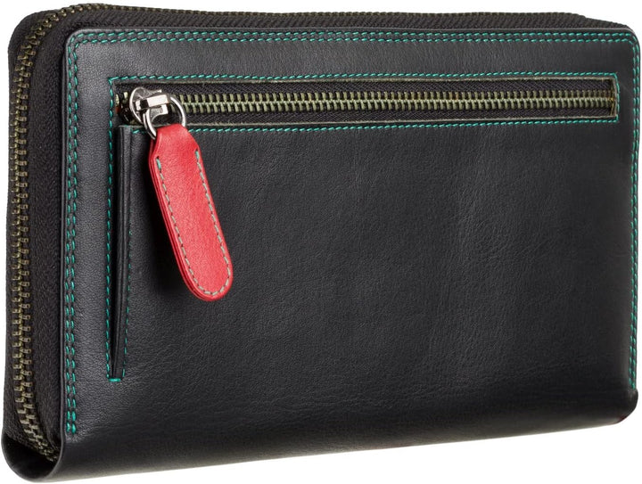 VISCONTI 100% Pur Leder Damen Portemonee RFID Schutz Geldbeutel XL Geldbörse mit Reissverschluss für