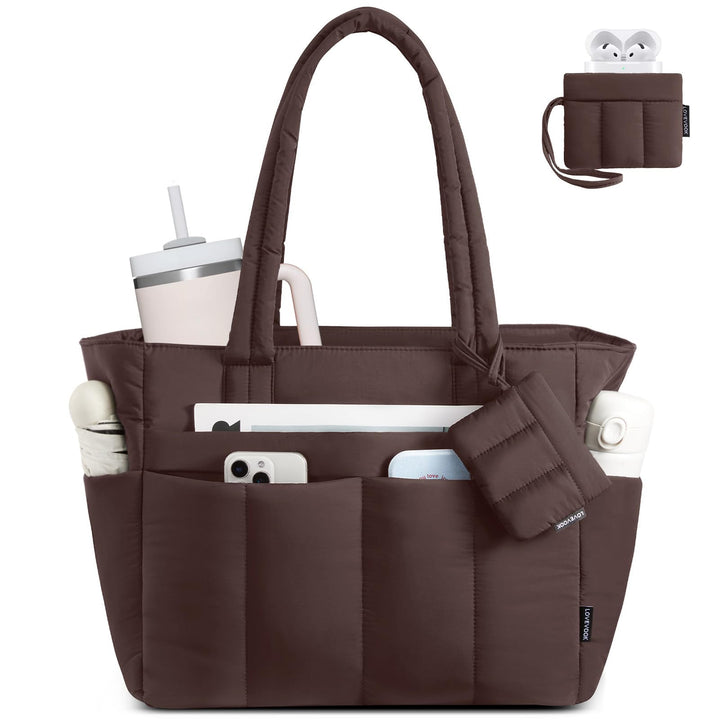 LOVEVOOK Shopper Tasche Damen Handtasche Gross, Leicht Arbeitstasche Puffer Tote Bag mit Vielen Fäch