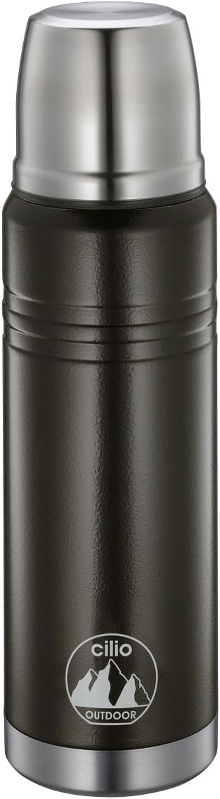 Cilio 545517 Isolierflasche, Edelstahl, schwarz, 9 x 9 x 31 cm 9 x 9 x 31 cm Schwarz, 9 x 9 x 31 cm