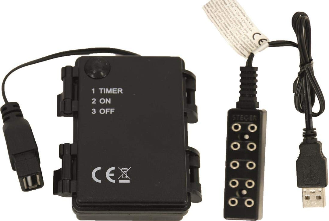 Krippenzubehör Batteriebox für 3X AA, ON/Off/Timer +5-Fach Verteiler und USB (44444635284928)