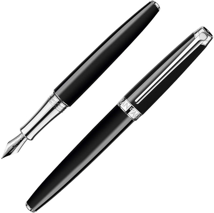 Caran d'Ache Füllhalter Léman Ebony Schwarz, silber, Feder:mittel (M), Schwarz