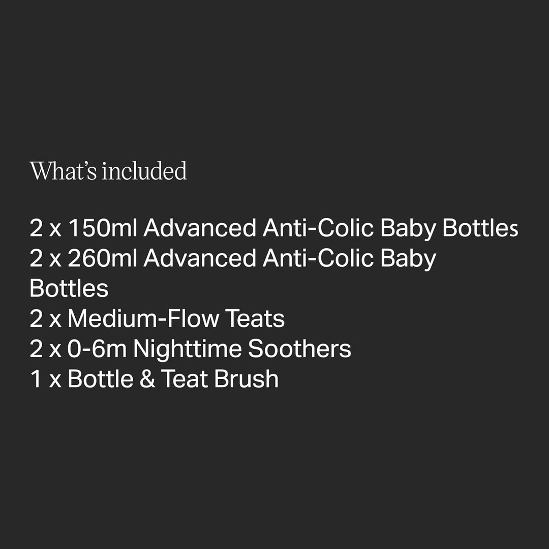 Tommee Tippee Advanced Anti-Colic Neugeborene Babyflasche Starter Kit, langsam fliessende brustähnli
