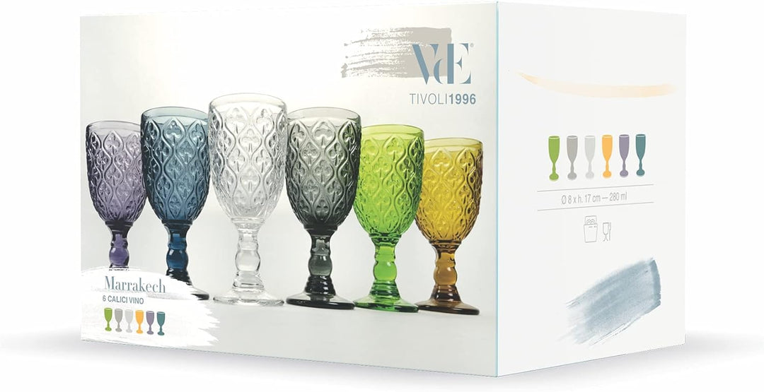 Villa d'Este Home Tivoli 5903650 Marrakesch Set mit 6 Gläsern, 280 ml, sortiert