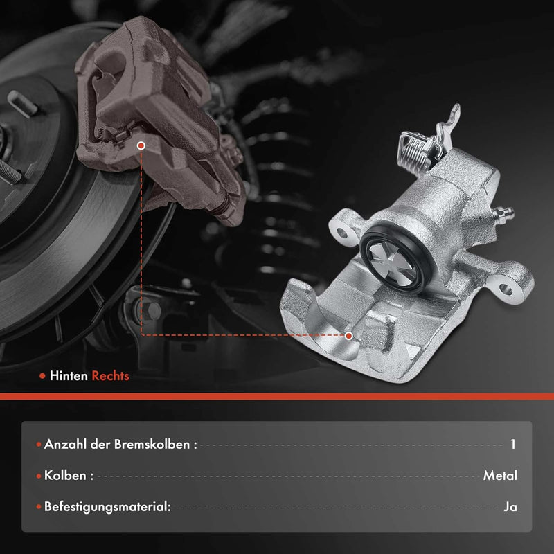 Frankberg Bremssattel Bremszange Hinten Rechts Kompatibel mit i10 PA 1.0L 1.1L 1.2L 2007-2013 Replac