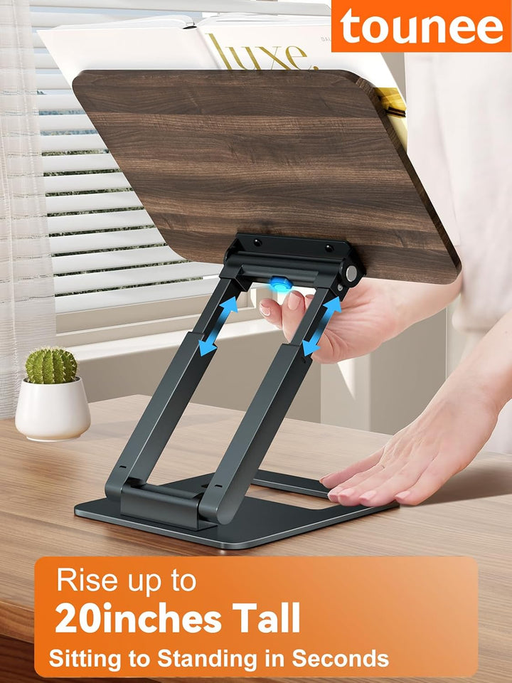 Tounee Buchständer, Teleskop-Buchhalterständer, höhenverstellbar, ausziehbares Design, ergonomischer