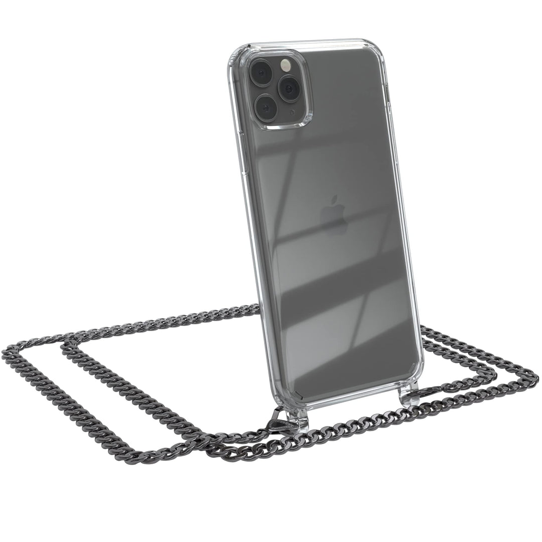 EAZY CASE Handykette kompatibel mit iPhone 11 Pro Max Handyhülle mit Metall Umhängeband und Ersatz K