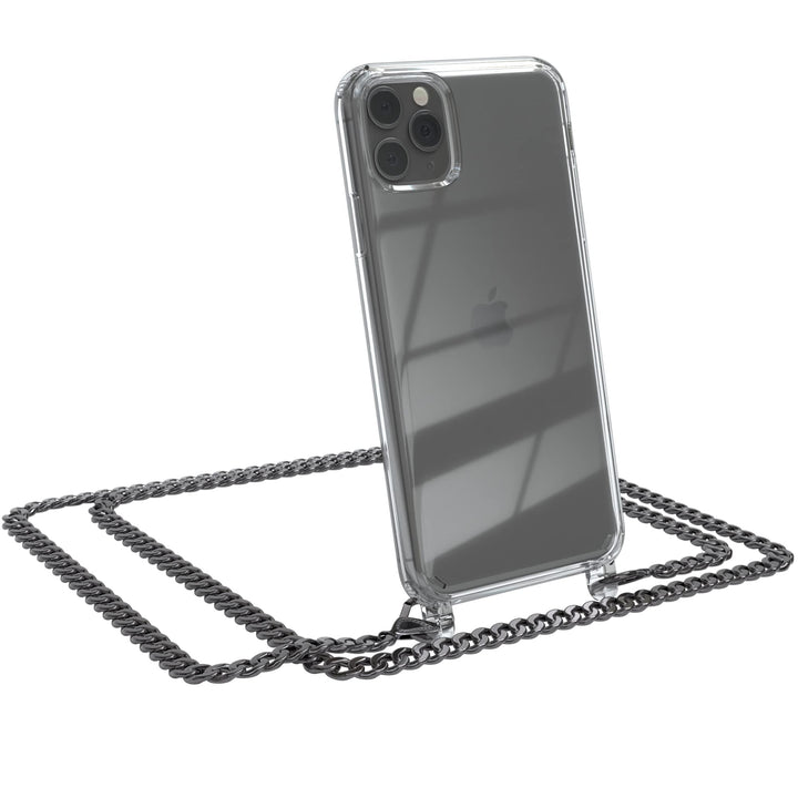 EAZY CASE Handykette kompatibel mit iPhone 11 Pro Max Handyhülle mit Metall Umhängeband und Ersatz K