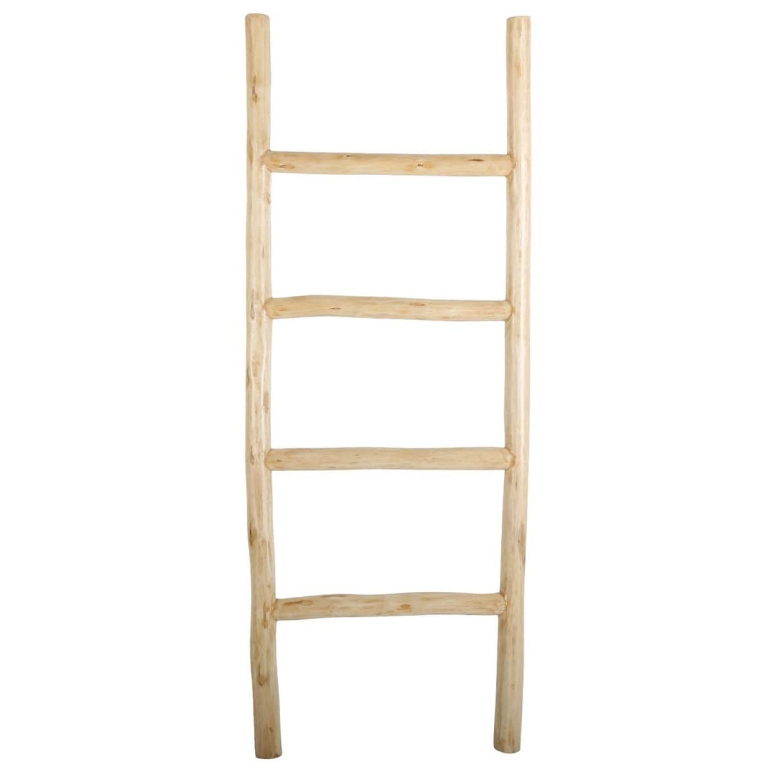 Casa Moro Holz Deko-Leiter Emil Natur Beige Braun Höhe 124cm Boho Chic Kleiderständer Regal Wohn-Dek