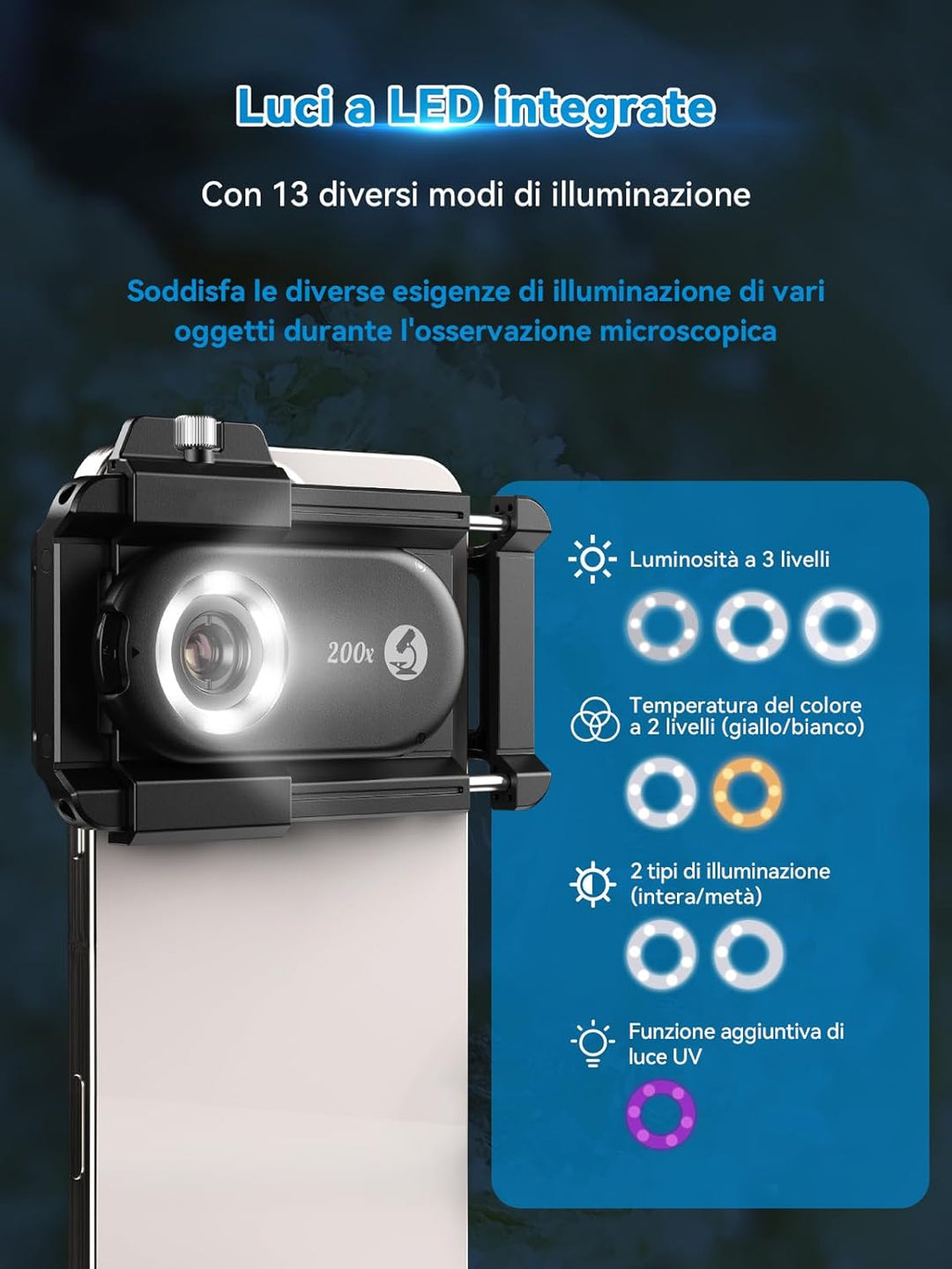 APEXEL 200X Mini-mikroskop für Smartphone-Kamera,Handy mikroskop für Smartphone,Explore Micworld wit