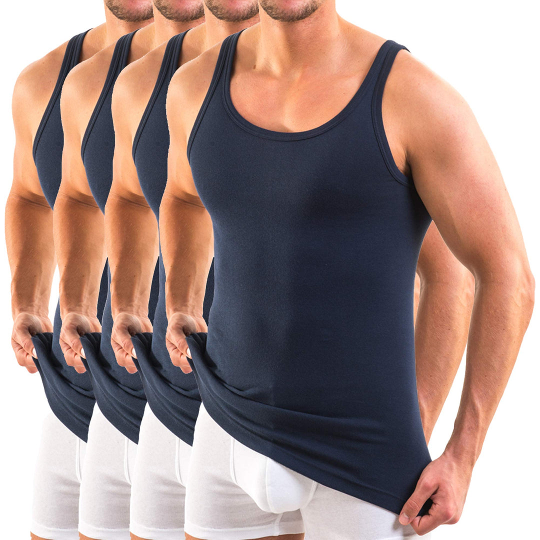 HERMKO 3000 4er Pack Herren Tank Top - 100% Bio-Baumwolle, Unterhemd in Feinripp - Strapazierfähig &