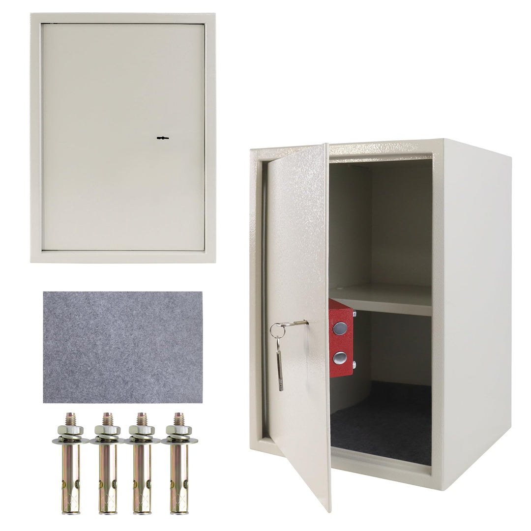 ROSEJANE Tresor Möbeltresor Safe Geldschrank mit Doppelbartschloss, Wandsafe Boden-Wandtresor aus St