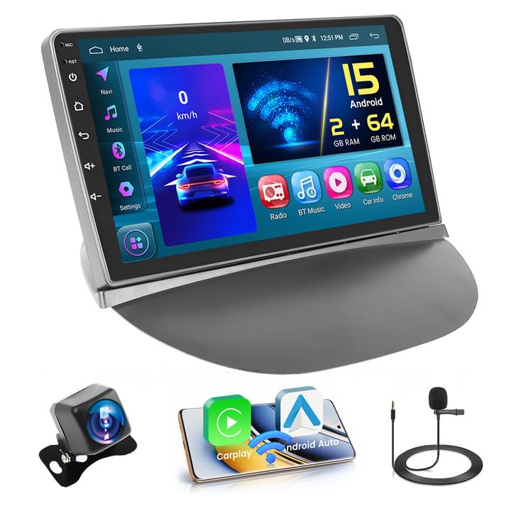 Hikity für Renault Symbol 2008-2012 Radio 2+64GB Android 15 Autoradio CarPlay Android Auto Wireless