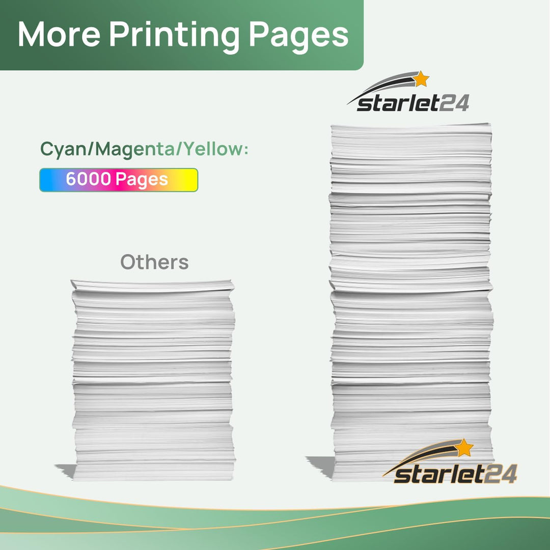 Starlet24 1x 415X Gelb Toner Kompatibel für HP 415X Gelb W2032X Mit Chip als Ersatz für Laserjet Pro
