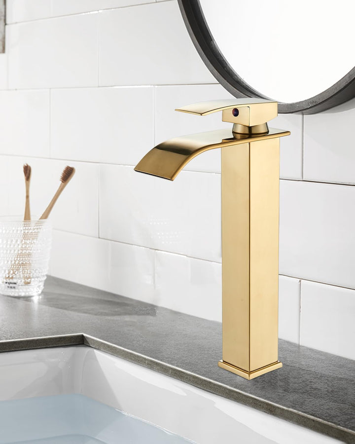 JUNSHENG Badezimmer-Wasserhahn, Einhebel-Badezimmer-Waschbeckenarmatur, Warm- und Kaltwasser-Wasserh