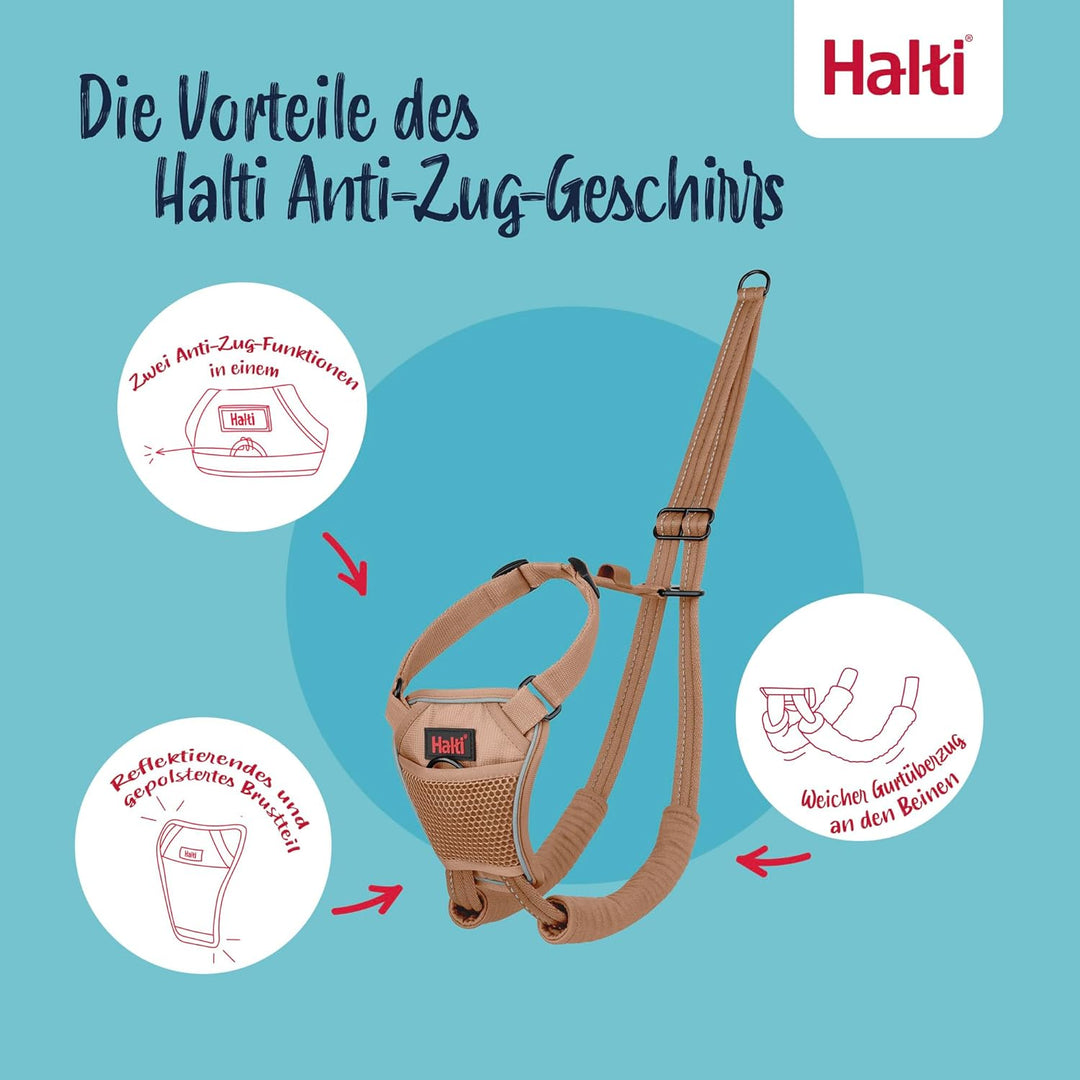 HALTI No Pull Anti-Zug Geschirr - Verhindert, DASS Ihr Hund an der Leine zieht, Gepolsterter Brust-