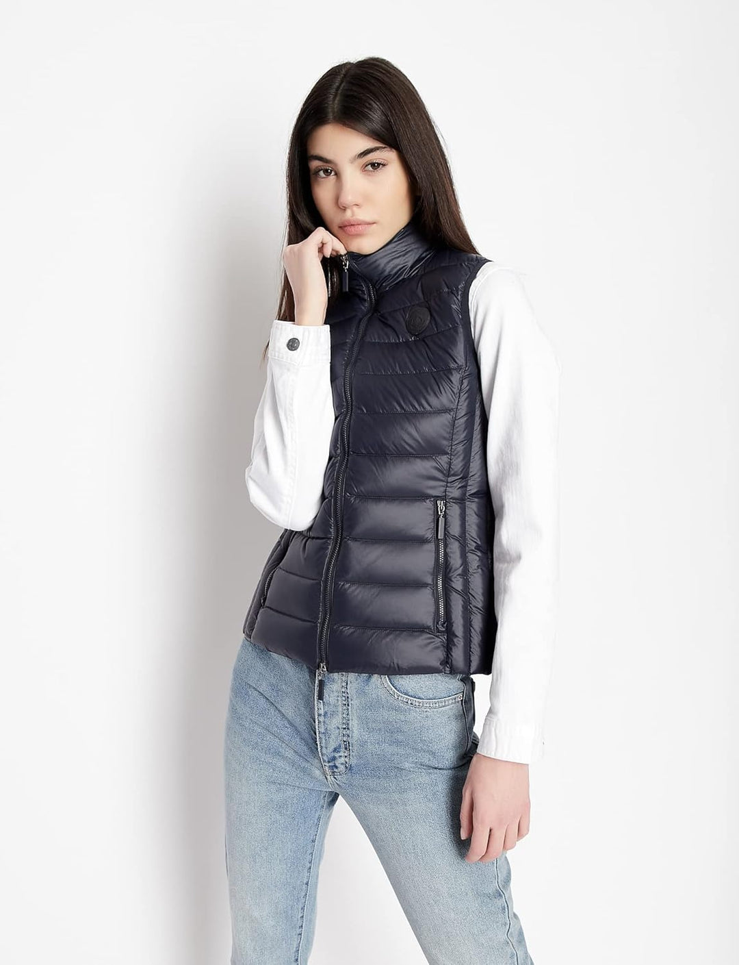 Armani Exchange Damen Down Vest M Blau, M Blau