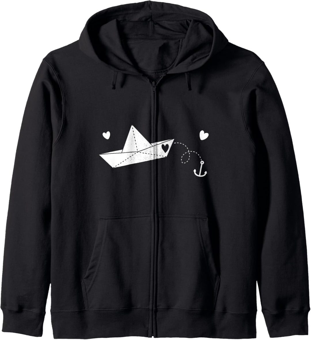 Papierboot und Anker Papierschiff Kapuzenjacke