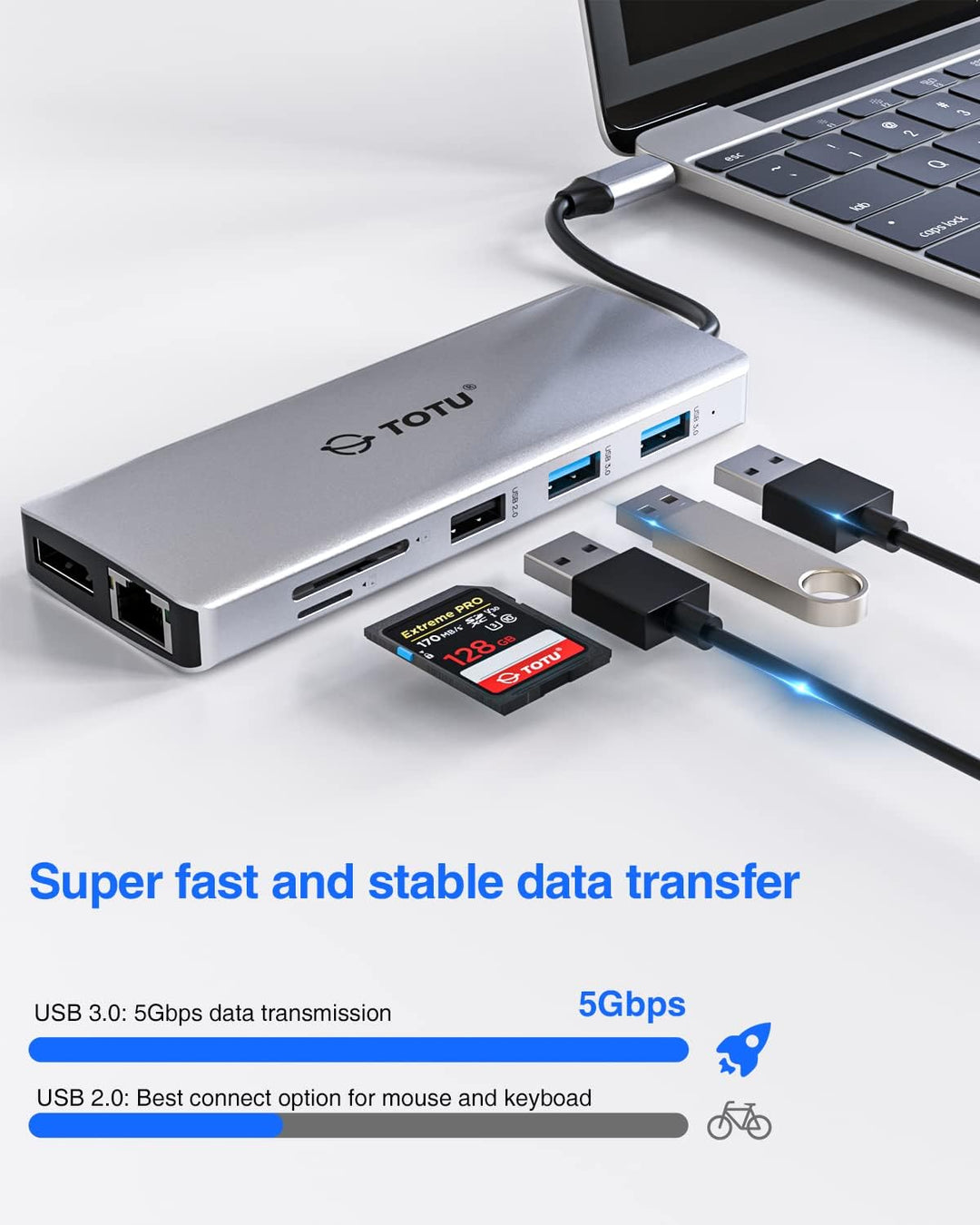USB C HUB, TOTU 13-in-1 Docking Station (4K Dual HDMI & DP, 75W PD), Triple Displays für USB C Windo