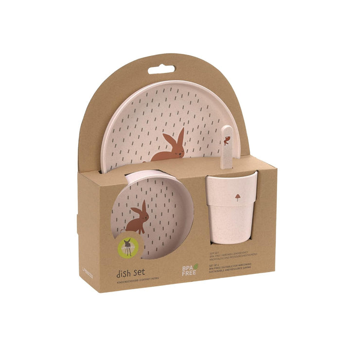 LÄSSIG Kindergeschirr Set (Teller, Becher, Schälchen, Löffel), BPA-frei, für Spülmaschine und Mikrow