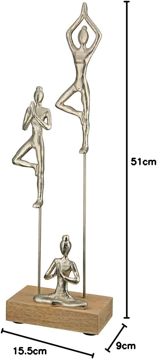 Casablanca Holz Deko Skulptur Yogagruppe - Deko Wohnzimmer - Geschenk - Höhe 51 cm