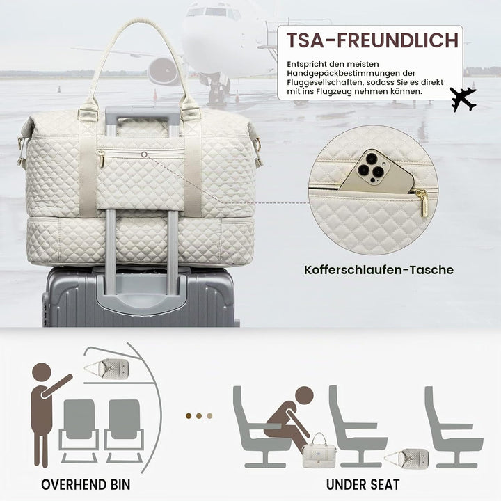 LOVEVOOK Sporttasche Damen Reisetasche Gross mit Kosmetiktasche Weekender Travel Duffle Bag mit Schu