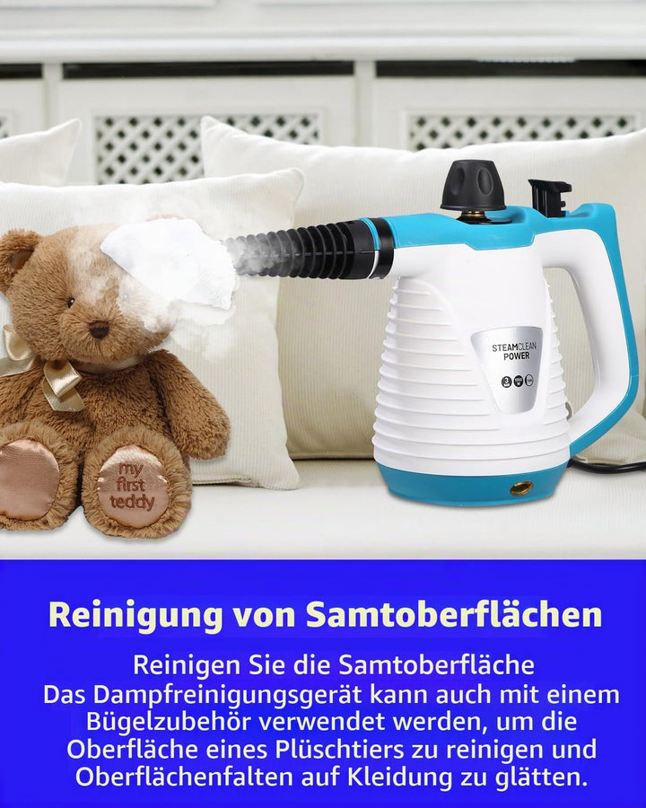 Dampfreiniger mit 10 Zubehörteilen, 1050W Hand Dampfreiniger Handgerät, 3,0 bar Dampfdruck 500ml 3 M
