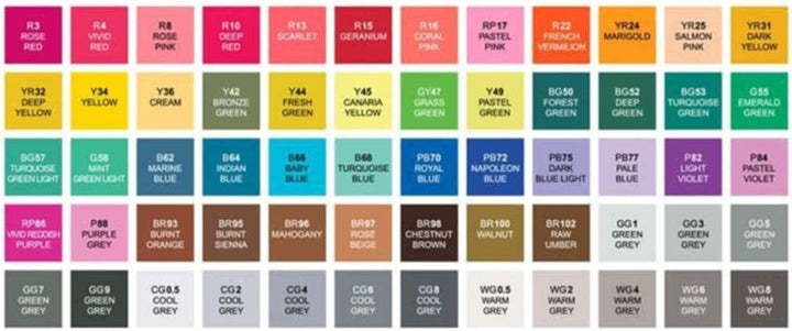 ShinHanart Touch Twin Marker 60A Colors 60er Set Grafikmarker Box Design