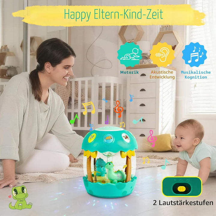 Baby Spielzeug 12-36 Monate, Dinosaurier Kinderspielzeug ab 1 jahr Rollende Drehender Trommel Projek