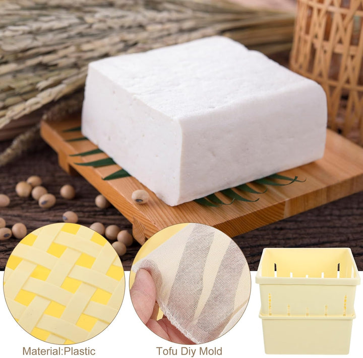 VICASKY Tofu Herstellungsform aus Kunststoff mit Komfortablem Griff und Saftabscheidung Beige Tofu K