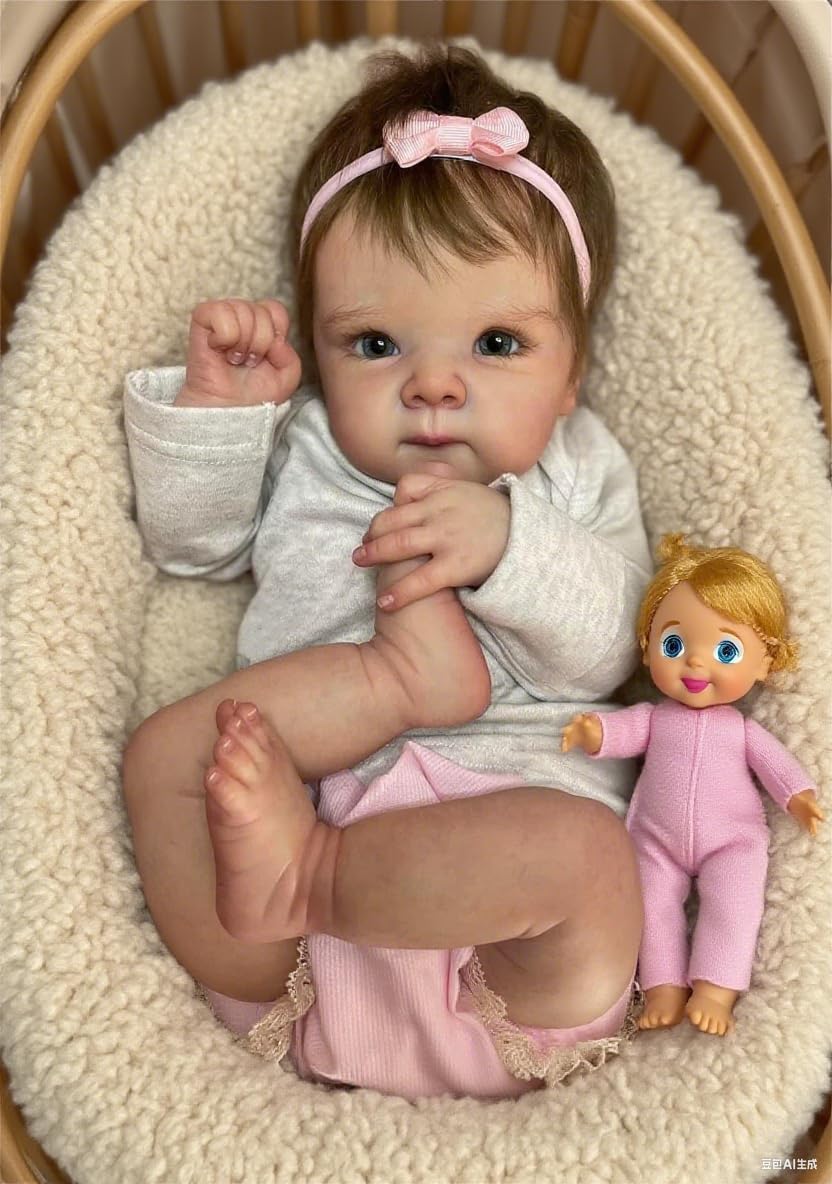 Zero pam Reborn Baby Vollsilikon Lebensecht-48CM Reborn Puppen Lebensecht, Silikon Baby Mädchen, Bab