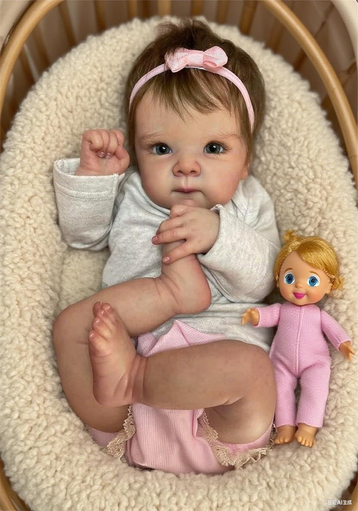 Zero pam Reborn Baby Vollsilikon Lebensecht-48CM Reborn Puppen Lebensecht, Silikon Baby Mädchen, Bab