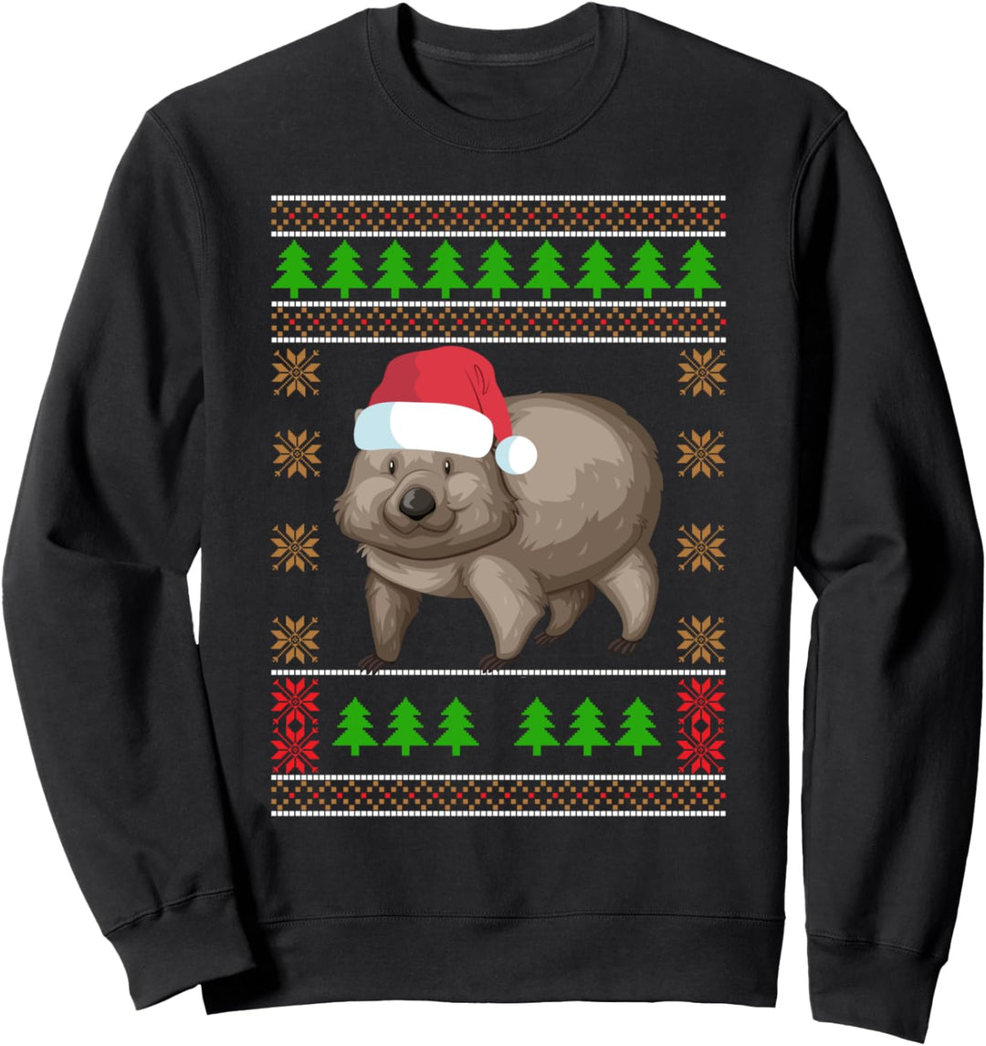 Ugly Christmas Wombat Zoo Beuteltier Retro Xmas Geschenk Sweatshirt