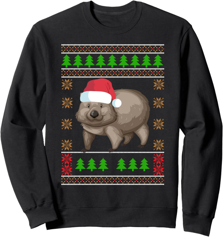 Ugly Christmas Wombat Zoo Beuteltier Retro Xmas Geschenk Sweatshirt
