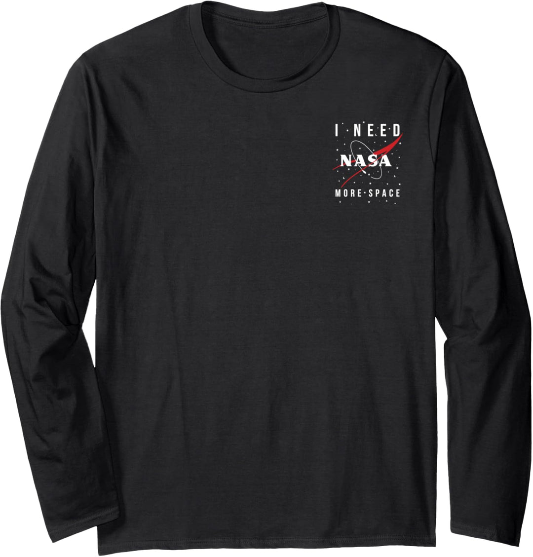 NASA Need More Space Pocket Logo Langarmshirt