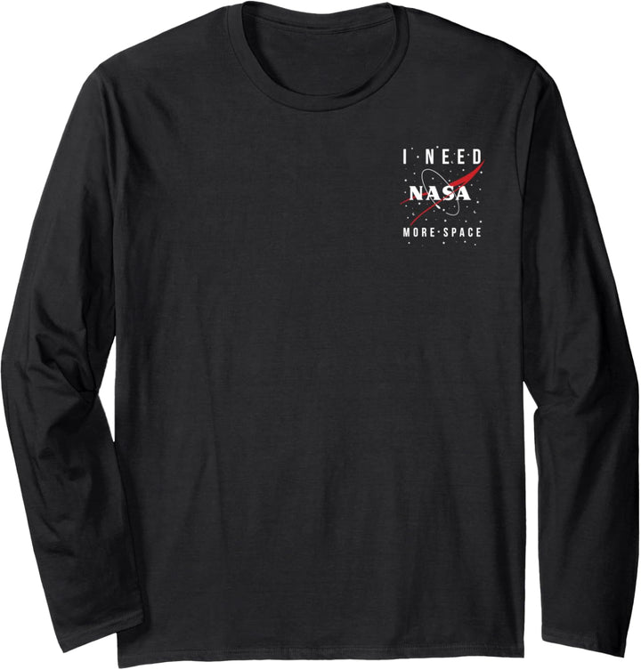 NASA Need More Space Pocket Logo Langarmshirt