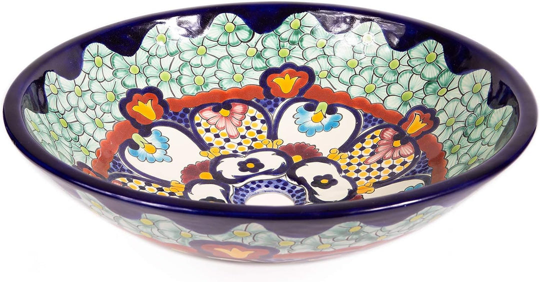 Juanetta - Handgemachtes mexikanisches Waschbecken - Cerames | Aufsatzwaschbecken 44 x 13,5 cm | Han