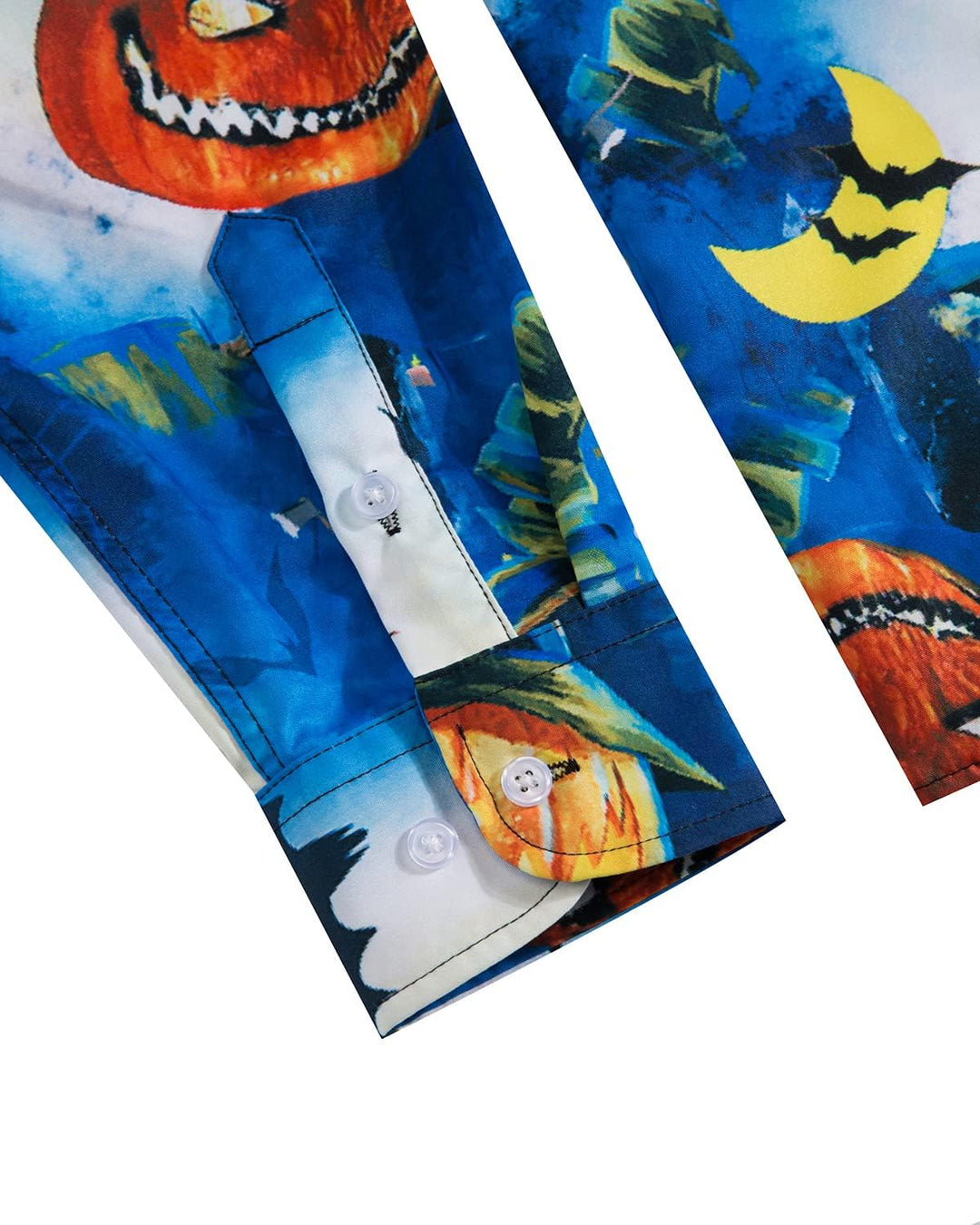 MOHEZ Herren Halloween Hemd Langarm Lustig Funky Kürbis Skull Schädel Druck Kostüm Urlaub Shirt Tops