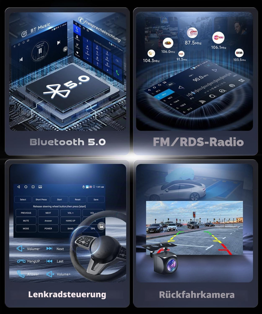 VECHTEL 4+64G Autoradio Android 15 für Renault Dacia Sandero 2 B52 2012-2019, 9 Zoll HD Touchscreen