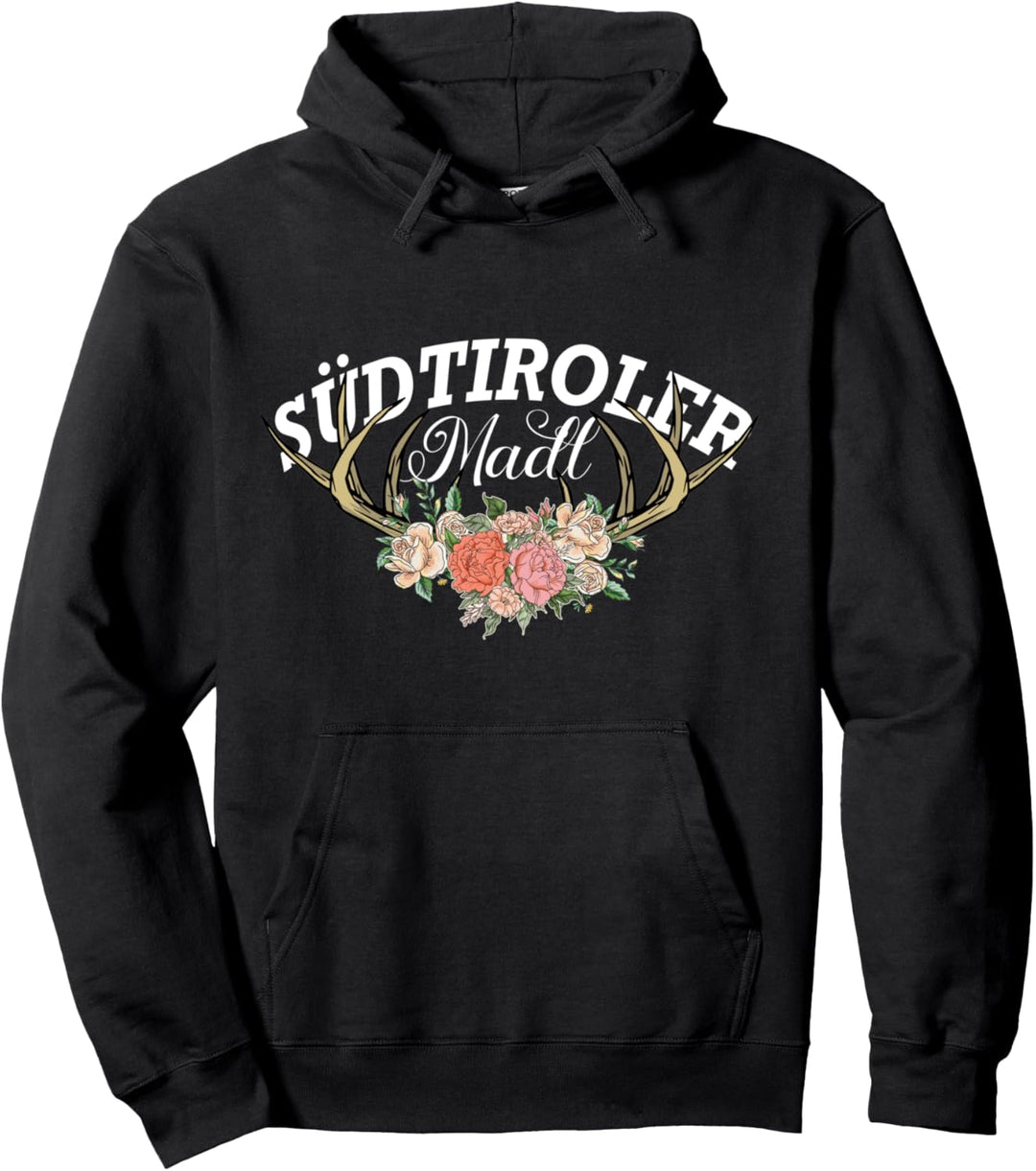 Südtirol T-Shirt Südtiroler Madl Hirschgeweih Blumen Frauen Pullover Hoodie