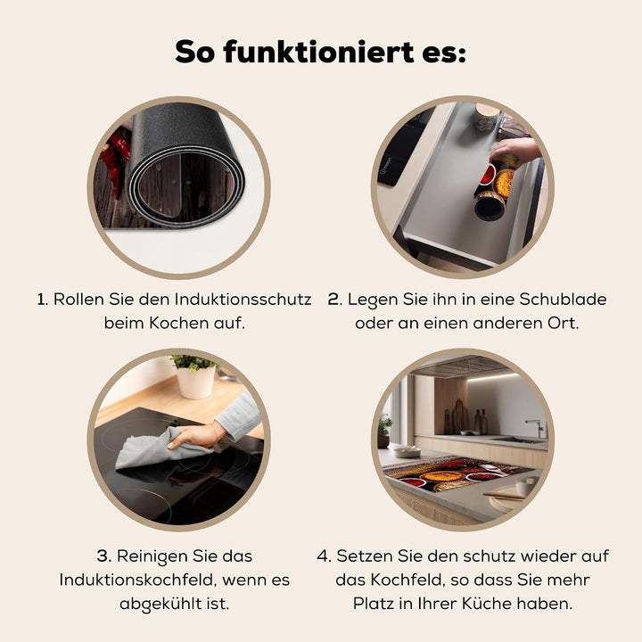 KitchenYeah© Herdabdeckplatte Einteilig Induktionsmatte Küche Abdeckung Ceranfeld Herd Abdeckplatte