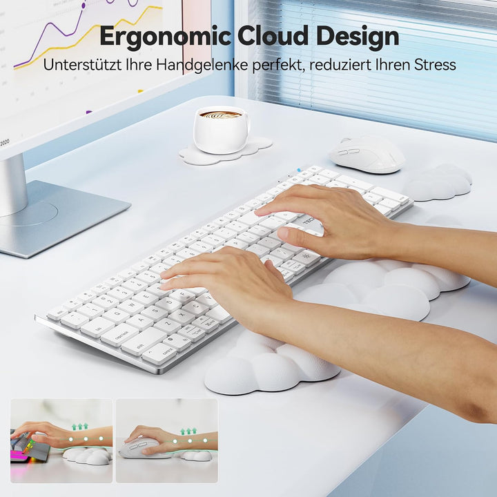 TECKNET Wolke Handballenauflage Tastatur, Ergonomisches & Entspannendes Handgelenk: Memory-Schaum mi