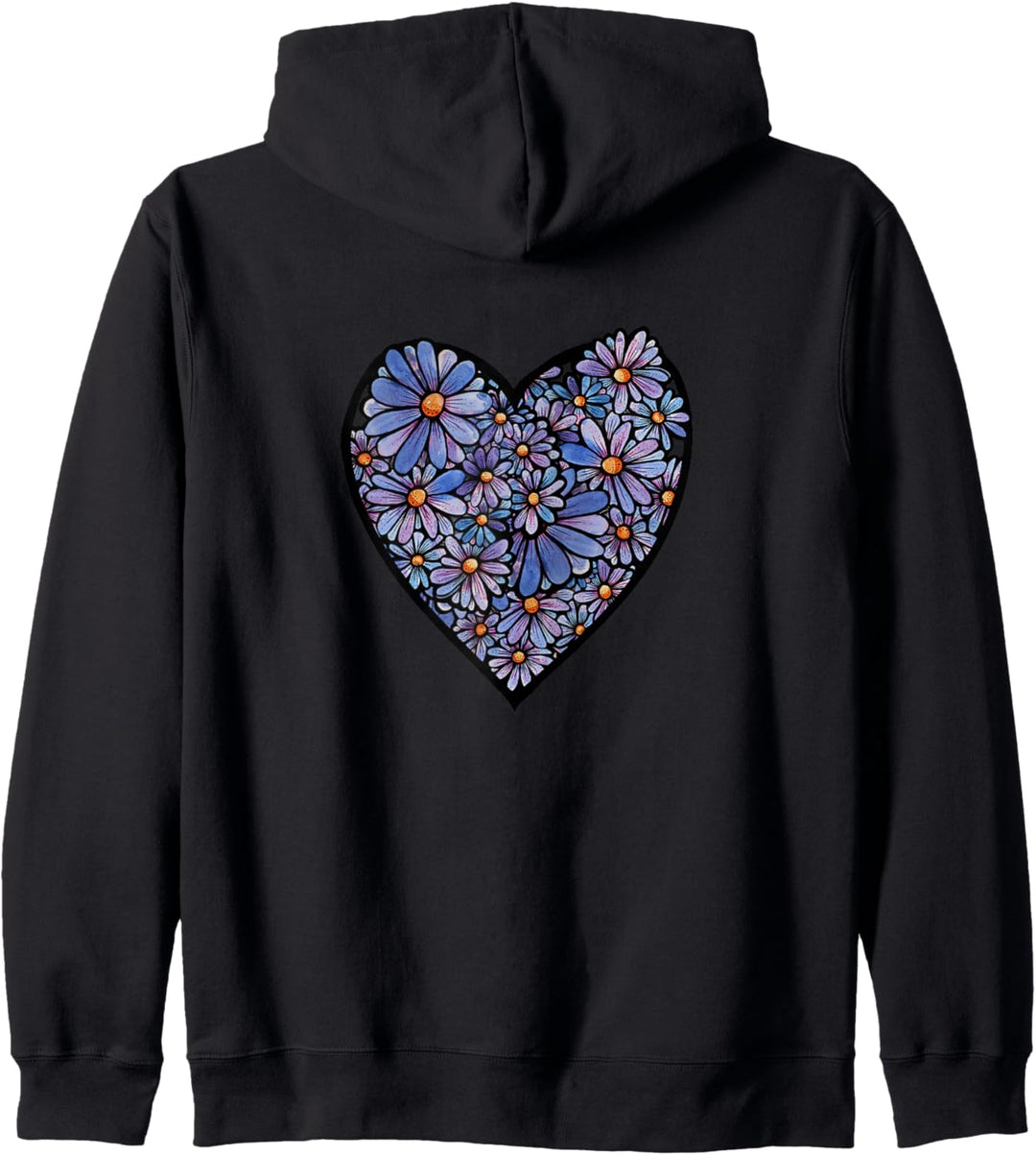 Wildflower Purple Daisy Wildblume Lila Gänseblümchen Herz Kapuzenjacke