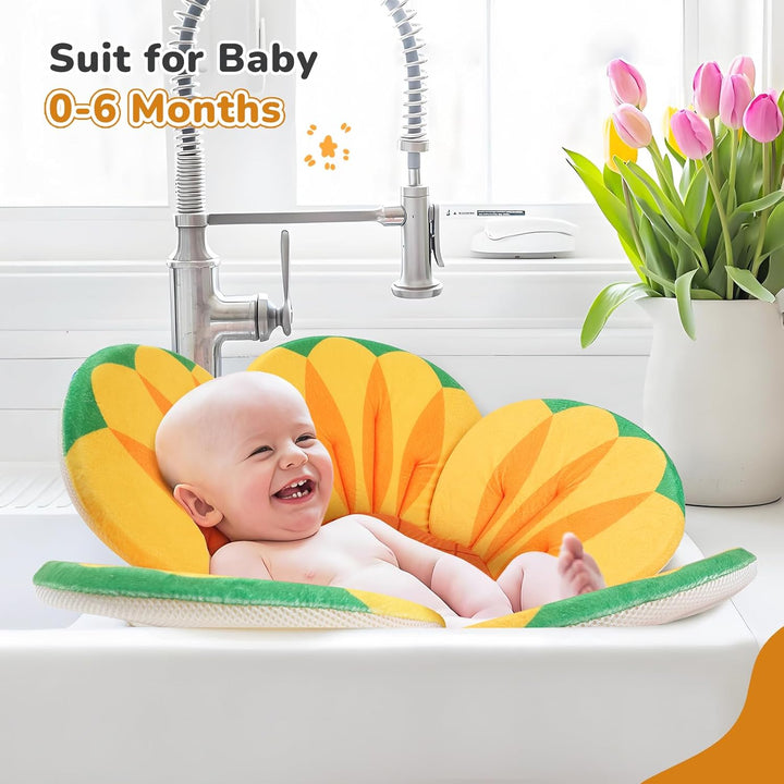 Baby Badematte für Waschbecken,Sicherer, Weicher Rutschfest Baby Badewannenkissen für 0-6 Monate Neu