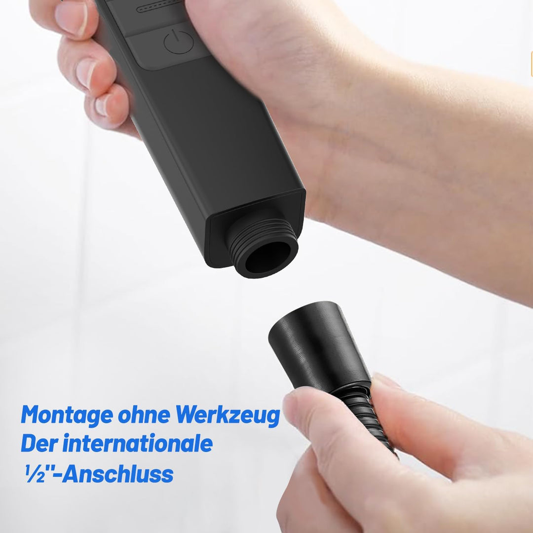 VEHHE Duschkopf, 7 Strahlarten Duschkopf Regendusche mit Stopptaste, Duschkopf Wassersparend, Einhan